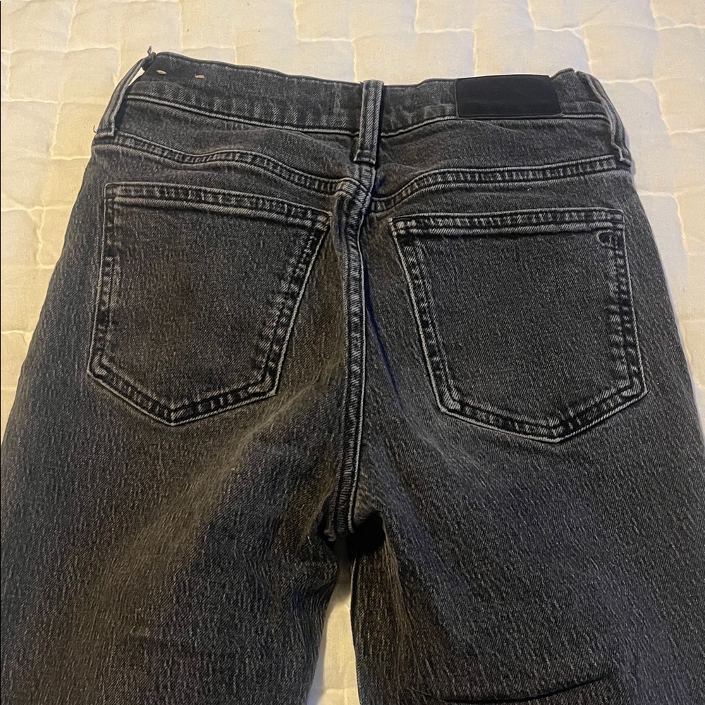Madewell Women's Dark Gray/Black Straight Leg Jeans - Picture 4 of 5